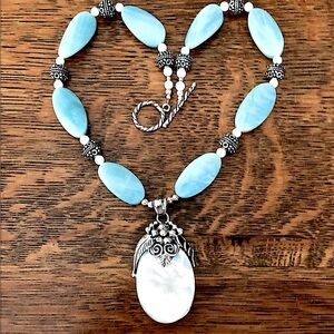 $118 Meran Designer Estate Necklace Sterling Marked Meran 925 INDONESIA